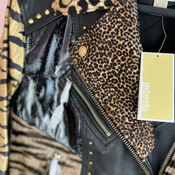 Michael Kors Leather Animal Patchwork Limited Edition Jacket ✨brand new✨ - Picture 9 of 16